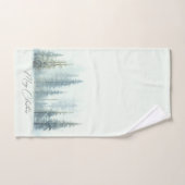 Waterverf besneeuwde bomen aangepaste kerst handdoek (Handdoek)