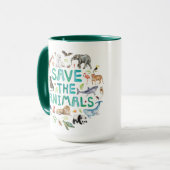 Waterverf Bespaar de dieren Mok (Voorkant links)