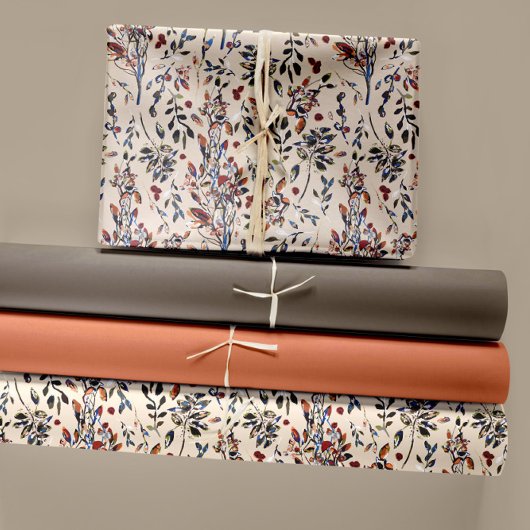 Waterverf bessen bladeren vallen kleuren bruin Sin Inpakpapier Vel