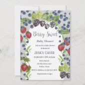 Waterverf bessen Blueberry Boy Baby shower Feestdagenkaart (Voorkant)