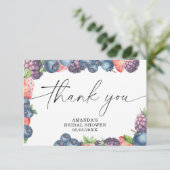 Waterverf bessen - dank u bedankkaart (Staand voorkant)