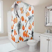Waterverf bessen en bladeren, illustratiepatroon douchegordijn (In situ)