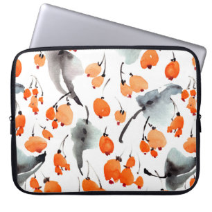Waterverf bessen en bladeren, illustratiepatroon laptop sleeve