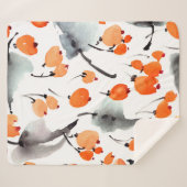 Waterverf bessen en bladeren, illustratiepatroon sherpa deken (Voorkant (horizontaal))