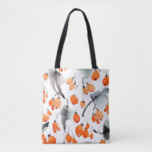 Waterverf bessen en bladeren, illustratiepatroon tote bag