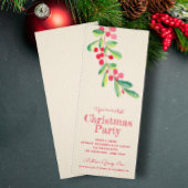 Waterverf bessen en bladeren kerst kaart