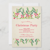 Waterverf bessen en takken kerst kaart (Voorkant)