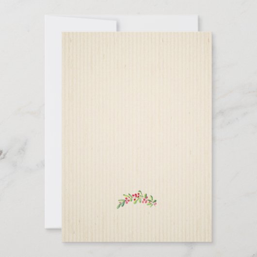 Waterverf bessen en takken kerst kaart (Achterkant)