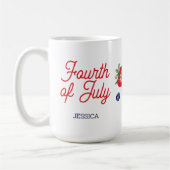 Waterverf bessen gepersonaliseerd script 4 juli koffiemok (Links)