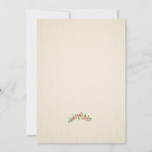 Waterverf Bessen Groen Kerstmis Kaart (Achterkant)