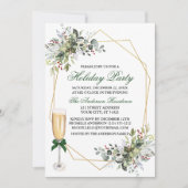 Waterverf Bessen Groen Vakantie Party Glass Kaart (Voorkant)