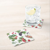 Waterverf bessen illustratie naadloos patroon kartonnen onderzetters (Insitu)