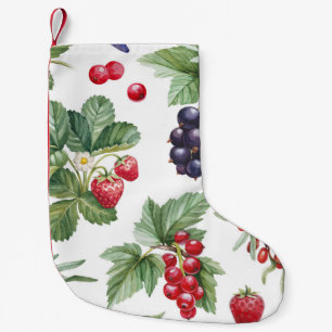Waterverf bessen illustratie naadloos patroon kleine kerstsok