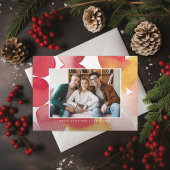 Waterverf bessen moderne kerstfoto feestdagenkaart