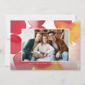 Waterverf bessen moderne kerstfoto feestdagenkaart (Voorkant)