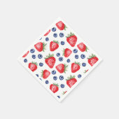 Waterverf bessen Pattern Strawberry Summer Party Servet (Hoek)