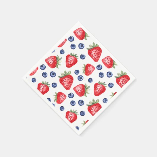 Waterverf bessen Pattern Strawberry Summer Party Servet (Hoek)