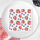 Waterverf bessen Pattern Strawberry Summer Party Servet