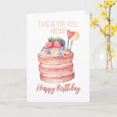 Waterverf bessen verjaardagstaart voor mama kaart (Gele Bloem)