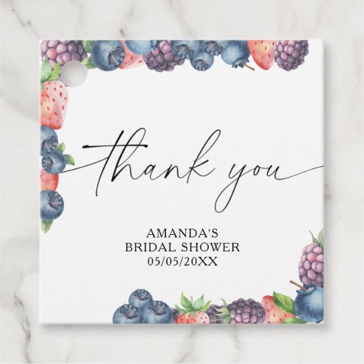 Waterverf bessen - zoete bessen tekst bedankjes labels (Voorkant)