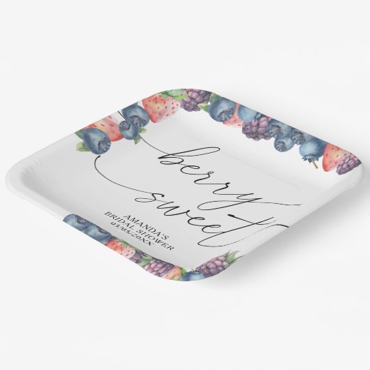 Waterverf bessen - zoete bessen tekst papieren bordje (Gebogen)