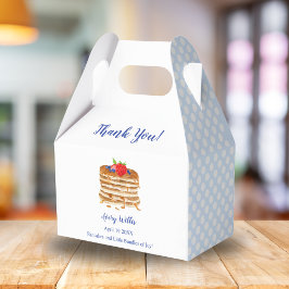 Waterverf Bessenpannenkoek Blauw Gingham Baby Show Bedankdoosjes