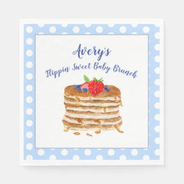 Waterverf Bessenpannenkoek Blauw Gingham Baby Show Servet