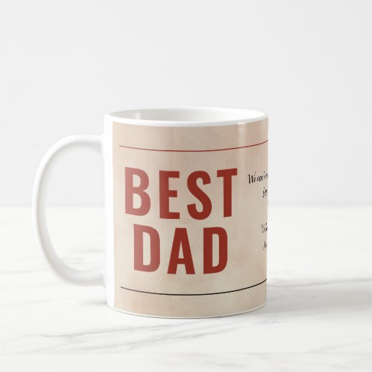 Waterverf Beste Pap Bericht Vader`s Day Foto Koffiemok (Links)