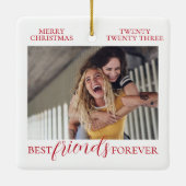 Waterverf beste vrienden één foto match mijn gek keramisch ornament (Achterkant)