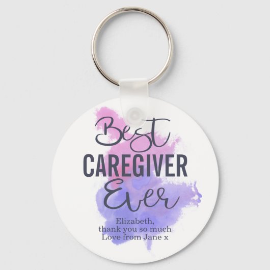 Waterverf Beste zorgverlener ooit Sleutelhanger (Voorkant)