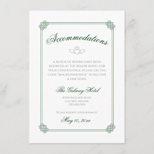 Waterverf Bestemming: Ierland Accommodaties Informatiekaartje (Voorkant)