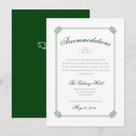 Waterverf Bestemming: Ierland Accommodaties Informatiekaartje (Voorkant / Achterkant)