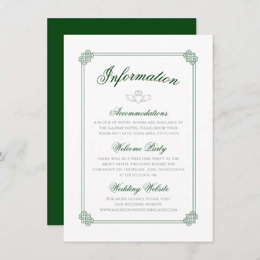 Waterverf bestemming: Ierland - Informatie Informatiekaartje (Voorkant / Achterkant)