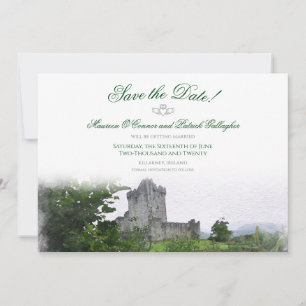 Waterverf Bestemming: Ierland Save the Date Kaart