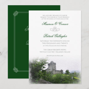 Waterverf bestemming: Ireland Wedding Kaart