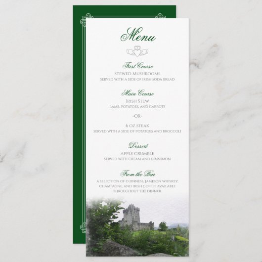 Waterverf bestemming: Menu Ierland (Voorkant / Achterkant)