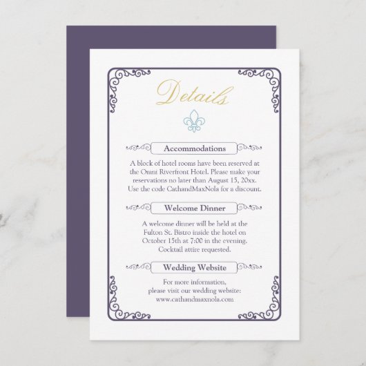 Waterverf Bestemming: New Orleans Informatiekaartje (Voorkant / Achterkant)