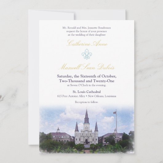 Waterverf bestemming: New Orleans Kaart (Voorkant)