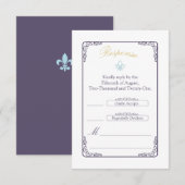 Waterverf Bestemming: New Orleans reactie RSVP Kaartje (Voorkant / Achterkant)