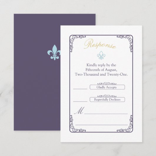 Waterverf Bestemming: New Orleans reactie RSVP Kaartje (Voorkant / Achterkant)