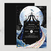 Waterverf betoverde circusverjaardag kaart (Voorkant / Achterkant)