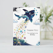 Waterverf Betoverde Deepsea Shark Verjaardag Bedankkaart (Staand voorkant)