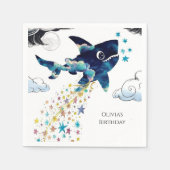 Waterverf Betoverde Deepsea Shark Verjaardag Servet (Voorkant)