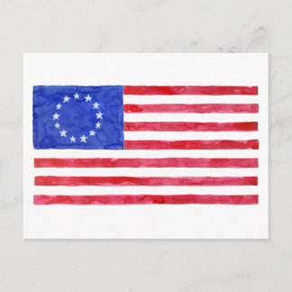 Waterverf Betsy Ross Flag Briefkaart