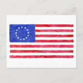 Waterverf Betsy Ross Flag Briefkaart (Voorkant)