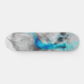 Waterverf Betta Fish Gray Blue Turquoise Persoonlijk Skateboard (Horizontaal)