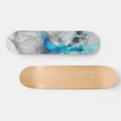 Waterverf Betta Fish Gray Blue Turquoise Persoonlijk Skateboard (Horizontaal)