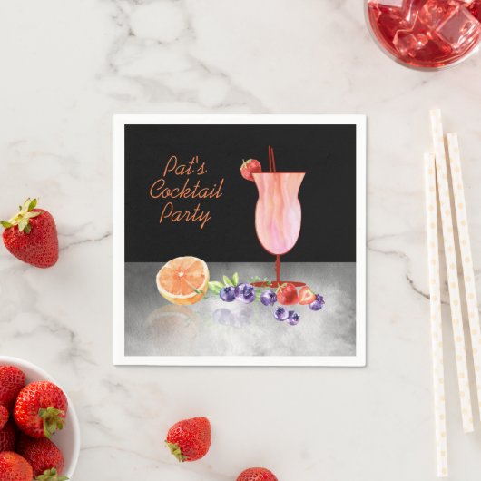 Waterverf Bevroren cocktail Birthday Party Servet (Insitu)
