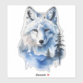 Waterverf Bevroren toendra Arctic Fox Sticker (Vel)