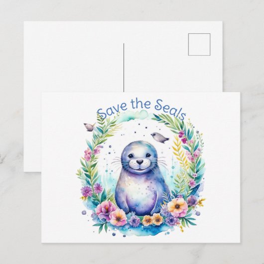 Waterverf Bewaar de afdichtingen Briefkaart (Voorkant / Achterkant)